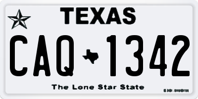 TX license plate CAQ1342