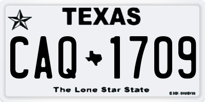 TX license plate CAQ1709