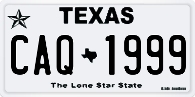 TX license plate CAQ1999