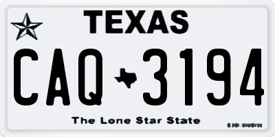 TX license plate CAQ3194