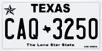 TX license plate CAQ3250