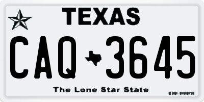 TX license plate CAQ3645