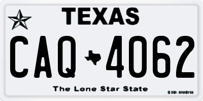 TX license plate CAQ4062