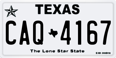 TX license plate CAQ4167