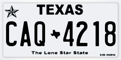TX license plate CAQ4218