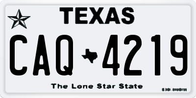 TX license plate CAQ4219
