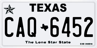 TX license plate CAQ6452