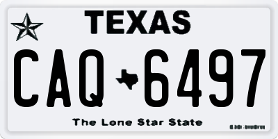 TX license plate CAQ6497
