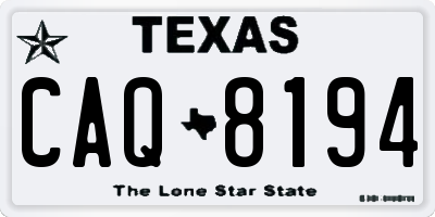 TX license plate CAQ8194