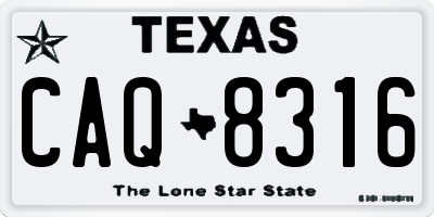 TX license plate CAQ8316