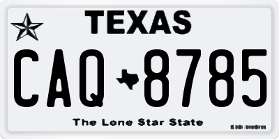 TX license plate CAQ8785