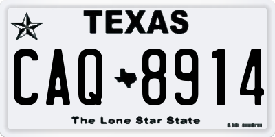 TX license plate CAQ8914