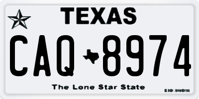 TX license plate CAQ8974