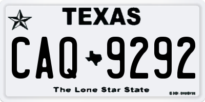 TX license plate CAQ9292