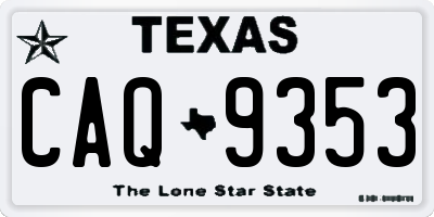 TX license plate CAQ9353