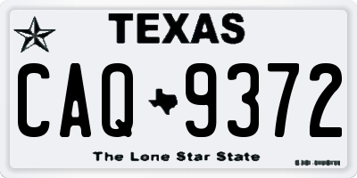 TX license plate CAQ9372