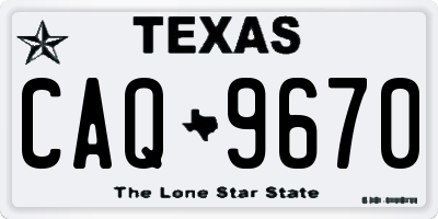 TX license plate CAQ9670