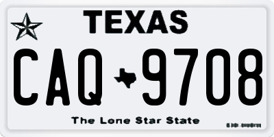 TX license plate CAQ9708