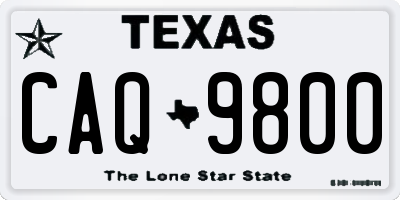TX license plate CAQ9800