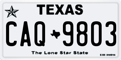TX license plate CAQ9803