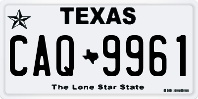 TX license plate CAQ9961