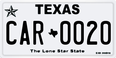 TX license plate CAR0020