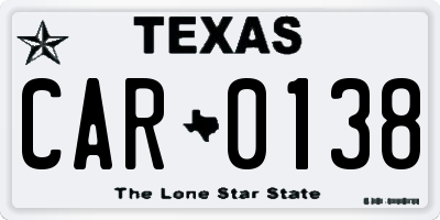 TX license plate CAR0138