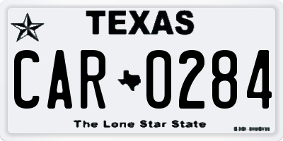 TX license plate CAR0284