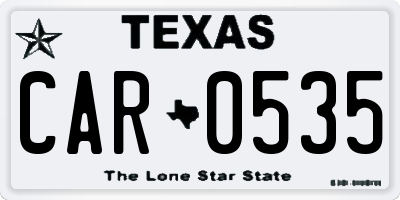 TX license plate CAR0535