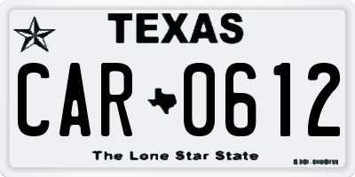 TX license plate CAR0612