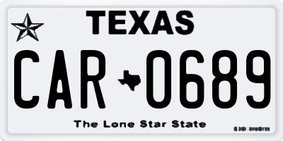 TX license plate CAR0689