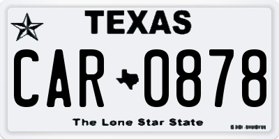 TX license plate CAR0878