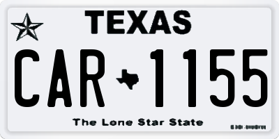 TX license plate CAR1155