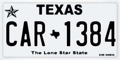 TX license plate CAR1384
