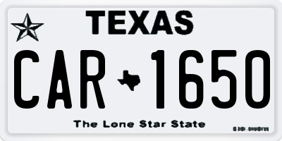 TX license plate CAR1650
