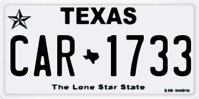 TX license plate CAR1733