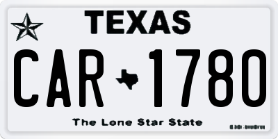 TX license plate CAR1780