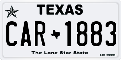 TX license plate CAR1883