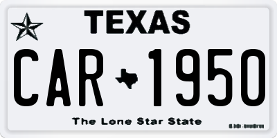 TX license plate CAR1950