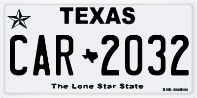 TX license plate CAR2032