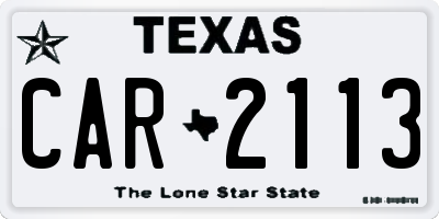 TX license plate CAR2113