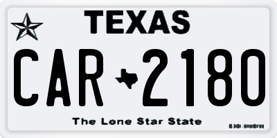 TX license plate CAR2180