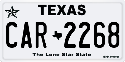 TX license plate CAR2268