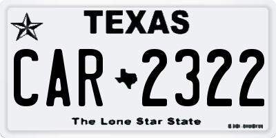 TX license plate CAR2322