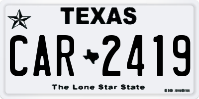 TX license plate CAR2419