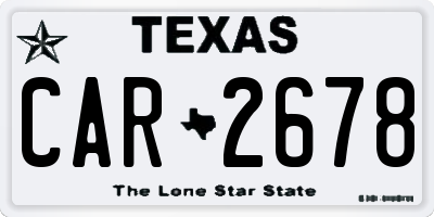 TX license plate CAR2678