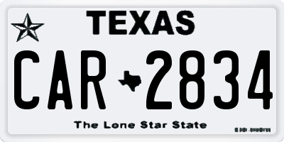 TX license plate CAR2834