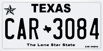 TX license plate CAR3084