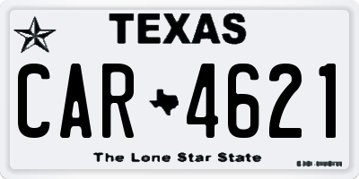 TX license plate CAR4621