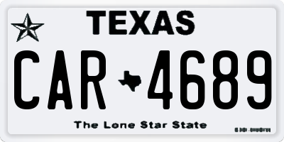 TX license plate CAR4689